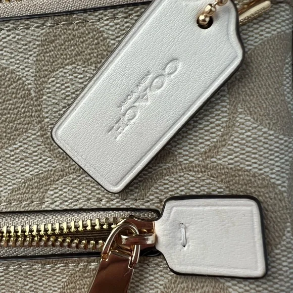 Coach Beige Signature Canvas Crossbody with Chalk Trim - Picture 3 of 12